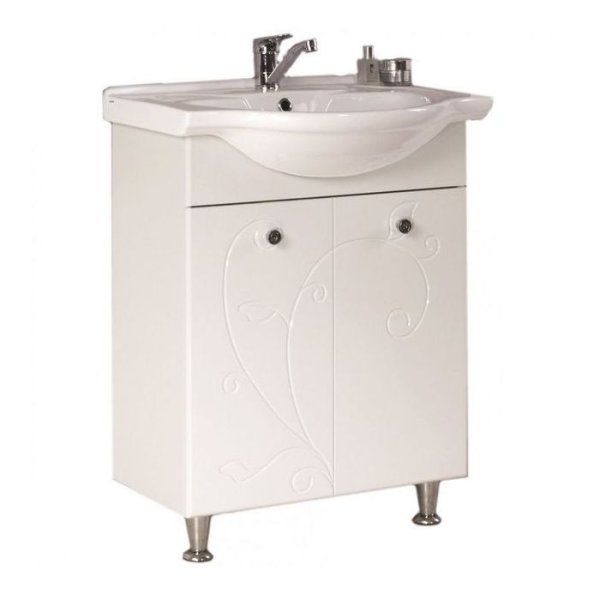 Тумба с раковиной Aquaton Лиана 1A165701LL010 65 белый глянцевый