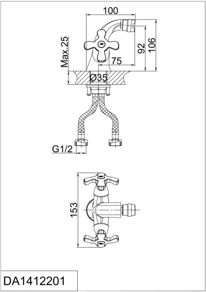 Смеситель для биде DK Hessen Lorsch (DA1412201)