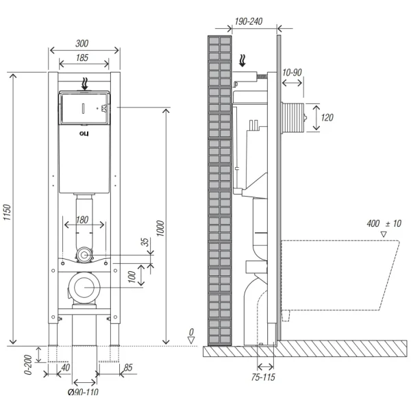 Инсталляция для унитаза Migliore Quadra 20453