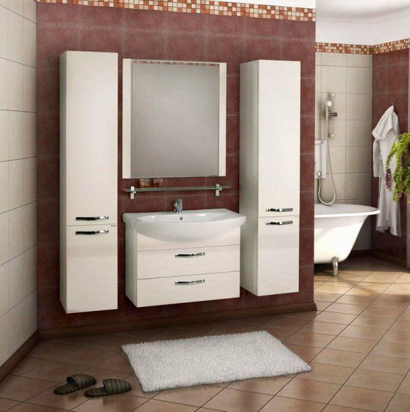 Шкаф - колонна Aquaton Ария М подвесная белый (1A124403AA010)