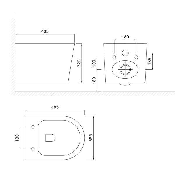 Унитаз подвесной WesnaArt RAY 206-RAY11, белый