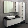 Тумба-умывальник COMFORTY "Милан-120" белый глянец с антрацитовой столешницей, с раковиной COMFORTY T-Y9378