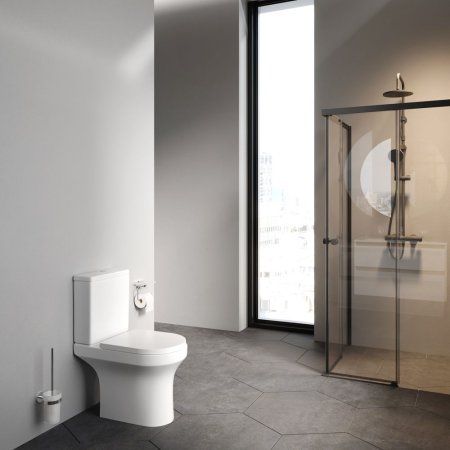 Унитаз-компакт без ободка с сиденьем микролифт AM.PM X-joy C85A8601SC