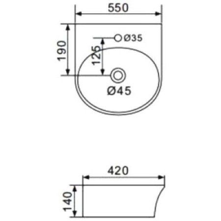 Раковина Gappo GT705 55x42