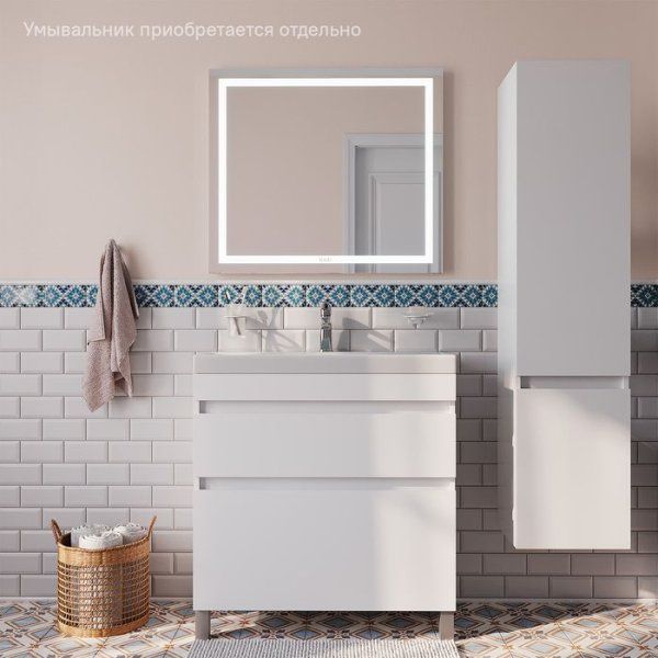 Тумба напольная с ящиками, белая, 80 см, Zodiac, IDDIS, ZOD8CBFi95  подходит ум. 3508000i28