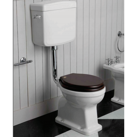 Унитаз напольный Simas Londra LO911bi горизонтальный выпуск, боковая ручка, орех/хром