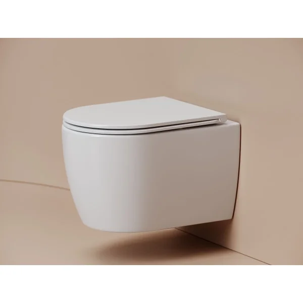 Унитаз подвесной Ceramicanova Noe CN4011T безободковый, торнадо, с сиденьем микролифт, белый