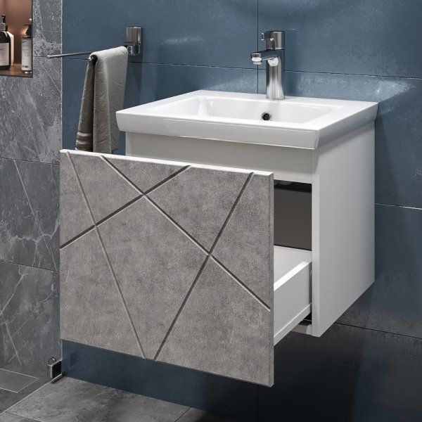 Тумба VIGO Geometry под раковину Geometry 500-0-1 (Como) навесная бетон (032 бетон)