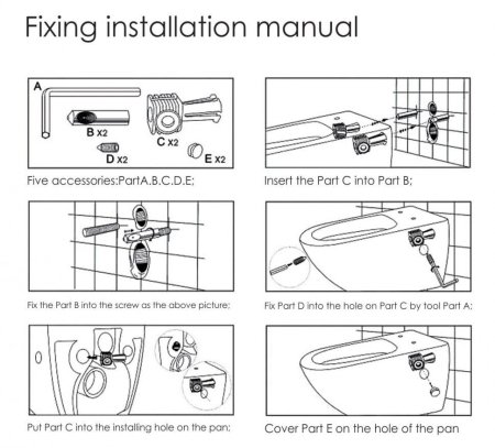 Унитаз подвесной CeramaLuxмCL2196 -1, Бело-Глянцевый