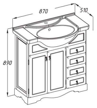 Тумба под раковину Opadiris Клио 00-00000236 80 белый матовый (9003)