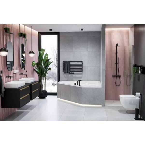 Смеситель на борт ванны Excellent Pi AREX.1233BL черный матовый