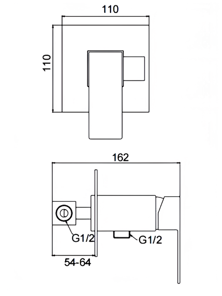 Гигиенический душ встраиваемый однорычажный Frap F7SP28YB02SG-6FA черный