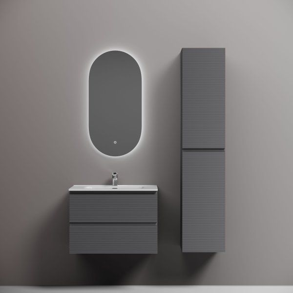 Тумба подвесная SANCOS Folk 690х445х500, c двумя ящиками оснащенными доводчиками, Grey soft, FL70GS