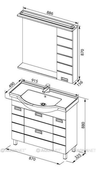 Тумба под раковину Aquanet Сити 00173384 90 белая