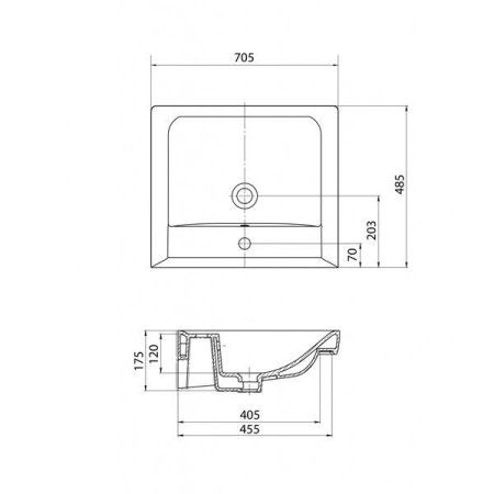 Мебельная раковина Aquaton Тигода 1WH302083 70
