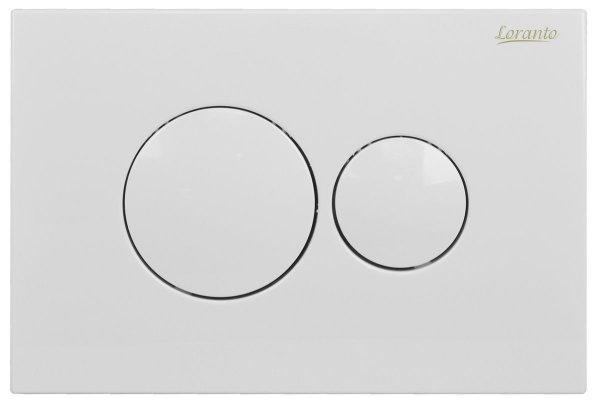 Кнопка смыва Loranto 24.6х1.4х16.5 для инсталляции, металл/пластик, цвет Белый глянцевый (7310)