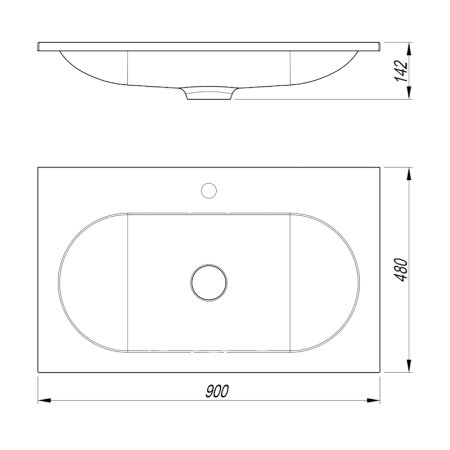 Раковина Florentina Гавана 90 см 10.260.00900.001, белая