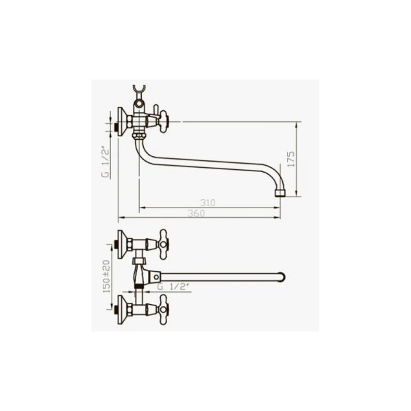 Смеситель для ванны D-Lin D145808, хром