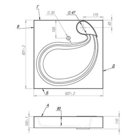 Умывальник Andrea Buta 60 (607*600)