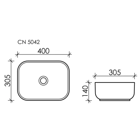 Раковина 40x30,5 см Ceramica Nova Element CN5042