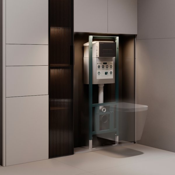 Инсталляция для подвесного унитаза Knotlor ISWC401FG, бирюзовый