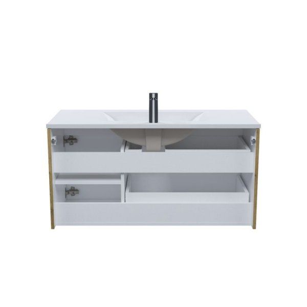 Тумба с умывальником, подвесная, 100 см, дуб светлый, Bild, IDDIS, BIDEL1NL0VZJ0iLY95AEK