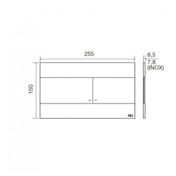 Кнопка смыва Oli Slim 25.5хх15 для инсталляции, пластик, цвет Хром матовый (CG23000018039)