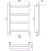 Полотенцесушитель водяной Стилье Версия-Н1 80х50 с полкой, хром
