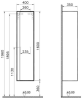 Шкаф-пенал VitrA Metropole 58204 40 L сливовое дерево, черное акриловое стекло