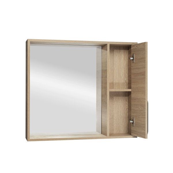 Зеркальный шкаф VIANT "Кёльн" 80 правый светлое дерево 160х800х700 (VKEL80SD-ZSH)