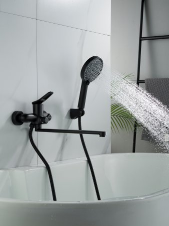 Смеситель для ванны Shevanik S4722H, Черный