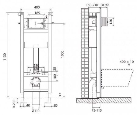 Система инсталляции для унитазов BelBagno BB004-40 EXPERT