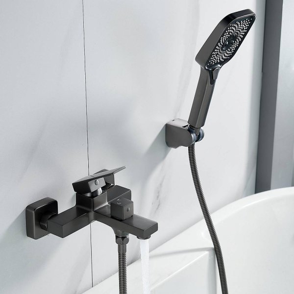 Смеситель для ванны однорычажный  Shevanik S9602T, Оружейная сталь