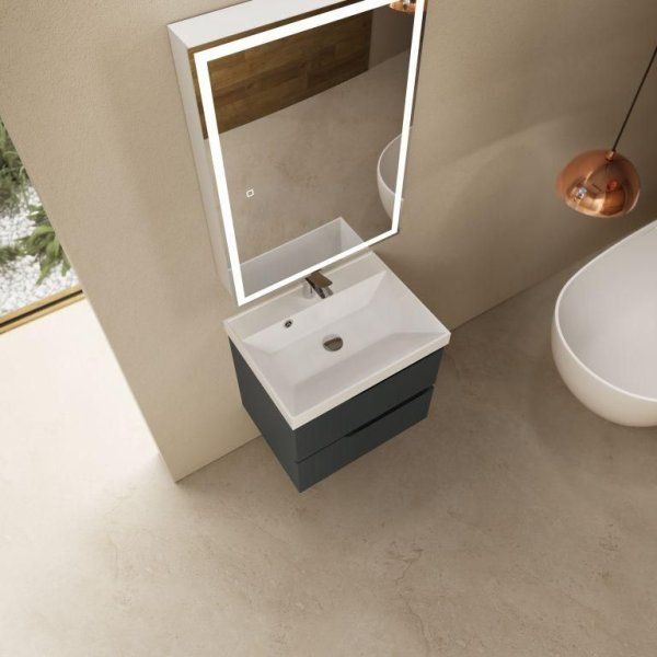 Тумба под умывальник подвесная AQUAme "S3" AQM900360GM 60 см., цвет антрацит.