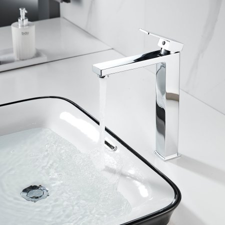 Смеситель для раковины однорычажный с гайкой Shevanik S9611, Хром