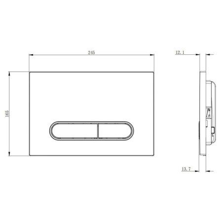 Кнопка смыва Boheme 667-B черный