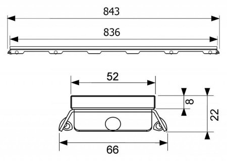 Решетка Tece TECEdrainline 600992 90 стекло черное
