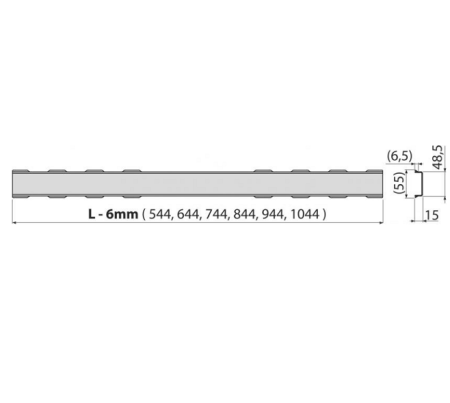 Решетка AlcaPlast SOLID-550M нержавеющая сталь матовая