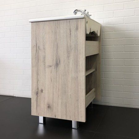 Тумба-умывальник COMFORTY "Марио-60" дуб дымчатый с раковиной "Quadro 60"