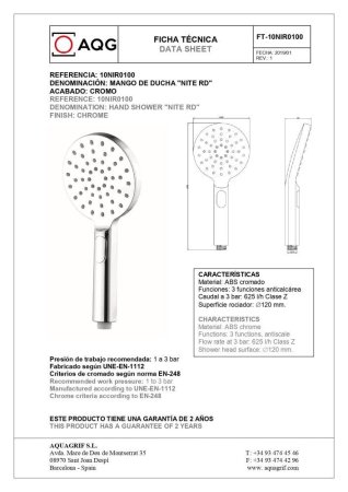 Смеситель AQG Tube 01TUB410CR для ванны, хром