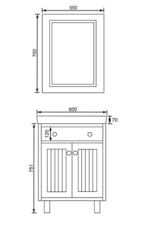 Мебельная раковина Velvex Cerselli Мини 60