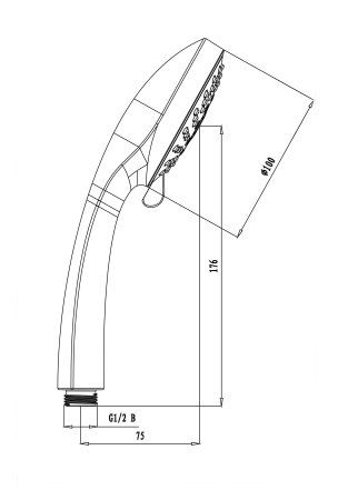 Лейка душевая Lemark 5-функциональная (LM0125C)