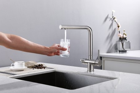 Смеситель для кухни однорычажный Frap F43899-3 нержавеющая сталь