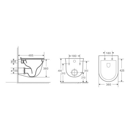 Унитаз подвесной OWL 1975 Eter Cirkel-H OWLT190201 микролифт