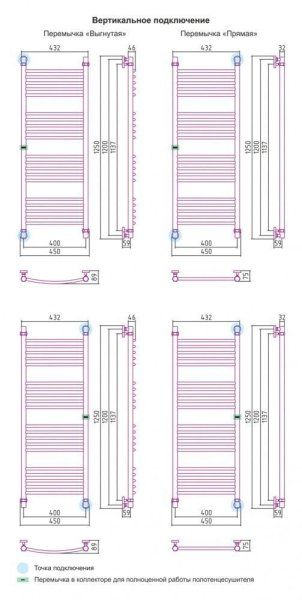 Полотенцесушитель водяной Сунержа Богема 1200x400 золото прямой, с дополнительной перемычкой