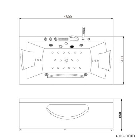 Акриловая ванна Grossman GR-18090 180х90