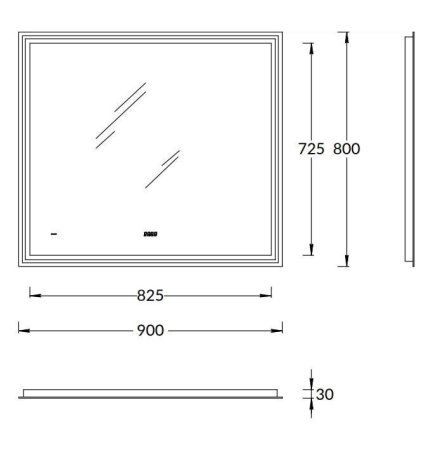 Зеркало Kerama Marazzi Tecno TE.mi.90 90х80 с подсветкой