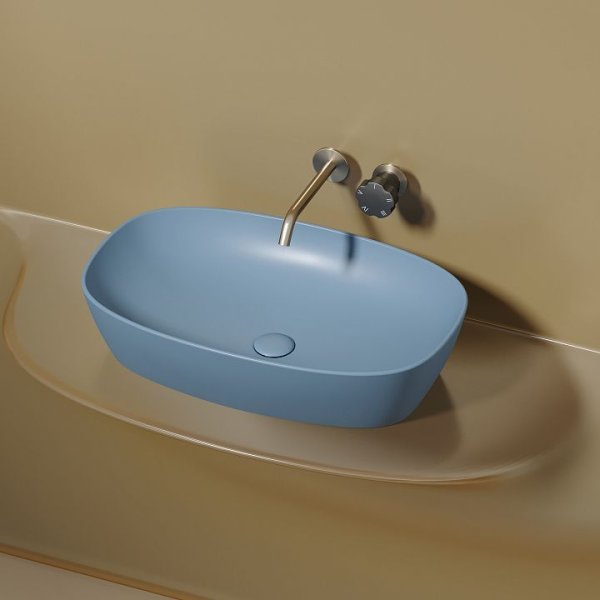 Раковина накладная Ceramica Nova Element CN6049ML 60x38x13.8 голубой матовый