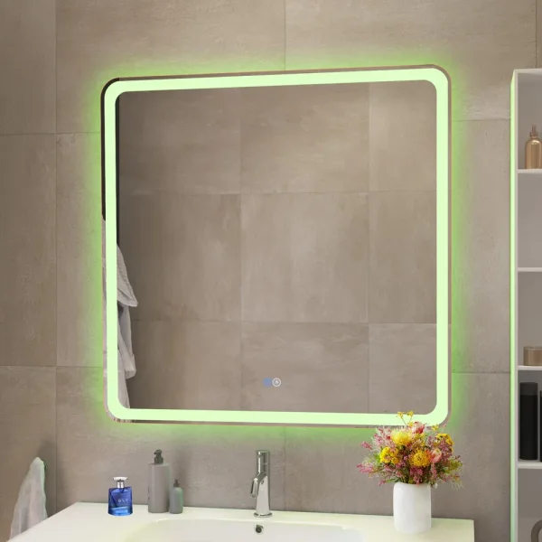 Зеркало Cezares CZR-SPC-MC-800-800-RGB-TCH 80x80 см, с разноцветной подсветкой, сенсорным выключателем, диммером