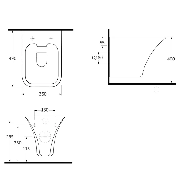 Унитаз подвесной beWash Ladoga 54303601 безободковый, с функцией биде, с сиденьем микролифт, белый